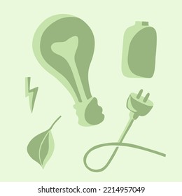 Vector set of energy conservation and alternative power replacement.