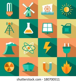 vector set of energy icons