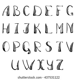 Vector set of english Alphabet. By hand written ABC