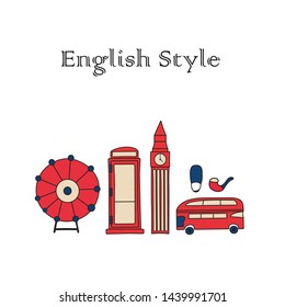 Vector set in English style