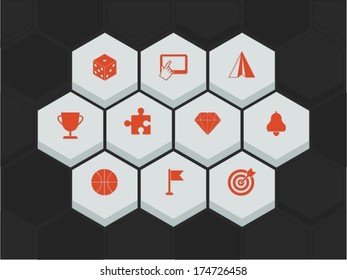 vector set of entertainment icons