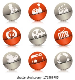 Vector set of entertainment  icons. 