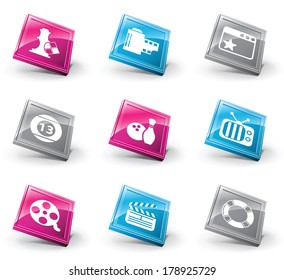 Vector set of entertainment icons.