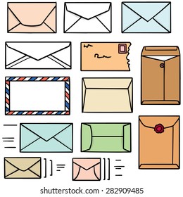 vector set of envelope