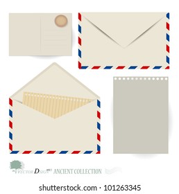 Vector set: Envelope and postcard designs.