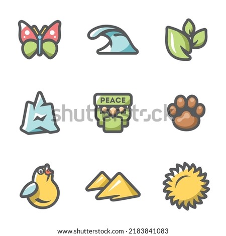 Vector Set of Enviroment protection Icons.