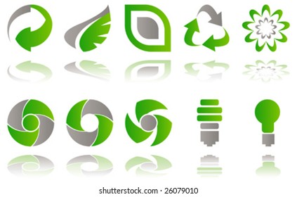 Vector Set of environmental awareness icons isolated on white