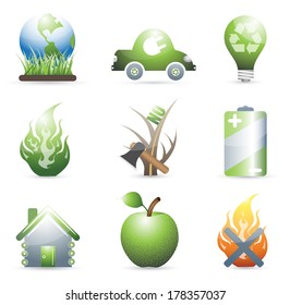 Vector set of environmental icons.