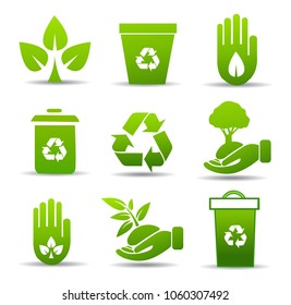 Vector set of environmental / recycling icons 