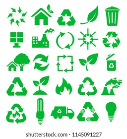 Vector set of environmental / recycling icons 