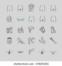 Vector set of epilation icons