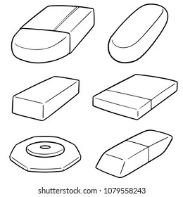 vector set of eraser