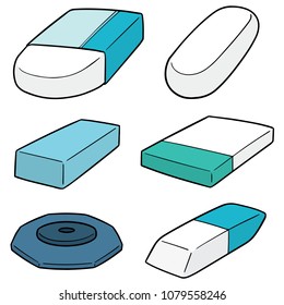 vector set of eraser