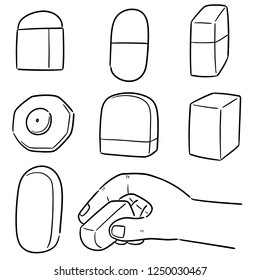 vector set of eraser