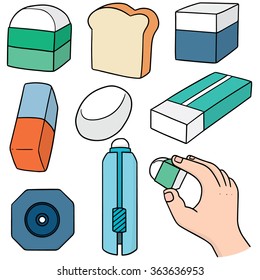 vector set of eraser