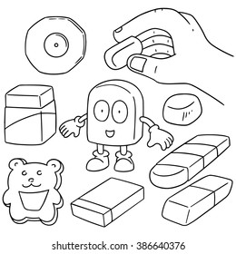 vector set of eraser
