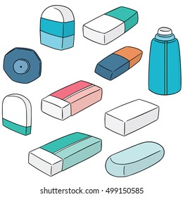 vector set of eraser