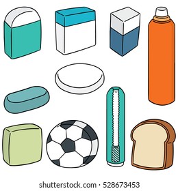 vector set of eraser