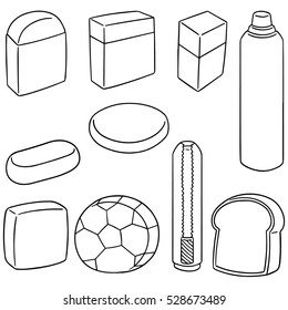 vector set of eraser