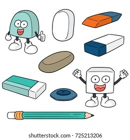 vector set of eraser
