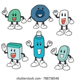 vector set of eraser
