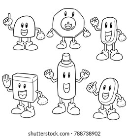 vector set of eraser