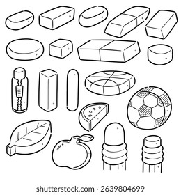 vector set of eraser cartoon