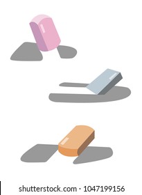 Vector set of erasers. Rubber eraser symbol.