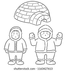 vector set of eskimo