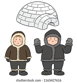 vector set of eskimo