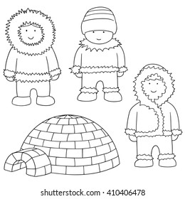 vector set of eskimo