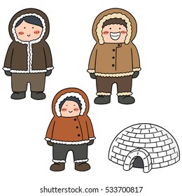 vector set of eskimo