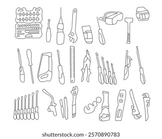 Vector Set of Essential Construction Tools: High-Quality Illustrations for Builders and Designers. Set of construction tools offers a detailed and accurate representation equipment used on job sites