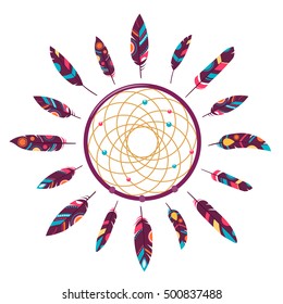 Vector Set of Ethnic Feathers, Tribal.