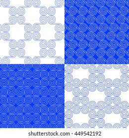 Vector set of ethnic tribal geometric patterns. Seamless collection .Classic Greek style. Traditional decor