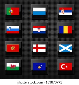 Vector set of Europe countries flags.