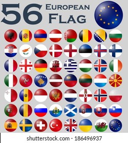 Vector set of European flags.