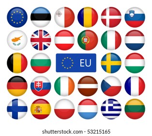 Vector set of European Union web button