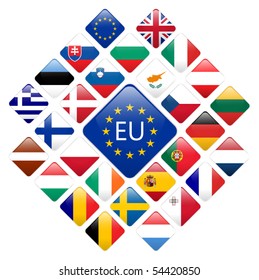 Vector set of European Union web button