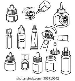 vector set of eye medicine