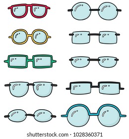 vector set of eyeglasses