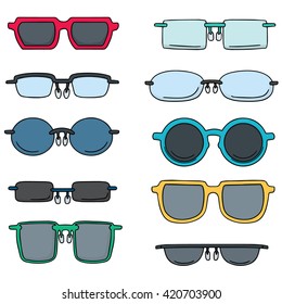 vector set of eyeglasses