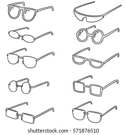 vector set of eyeglasses