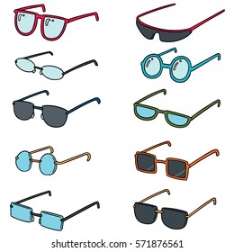 vector set of eyeglasses