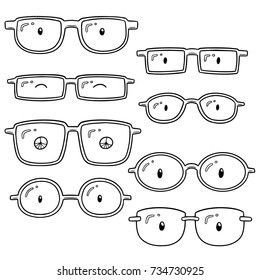 vector set of eyeglasses