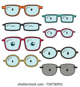 vector set of eyeglasses