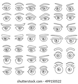 vector set of eyes