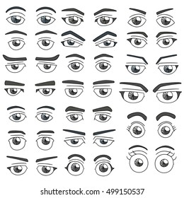 vector set of eyes