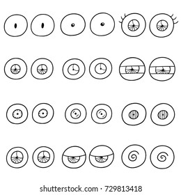 vector set of eyes