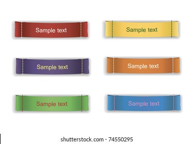 vector set of fabric labels for text